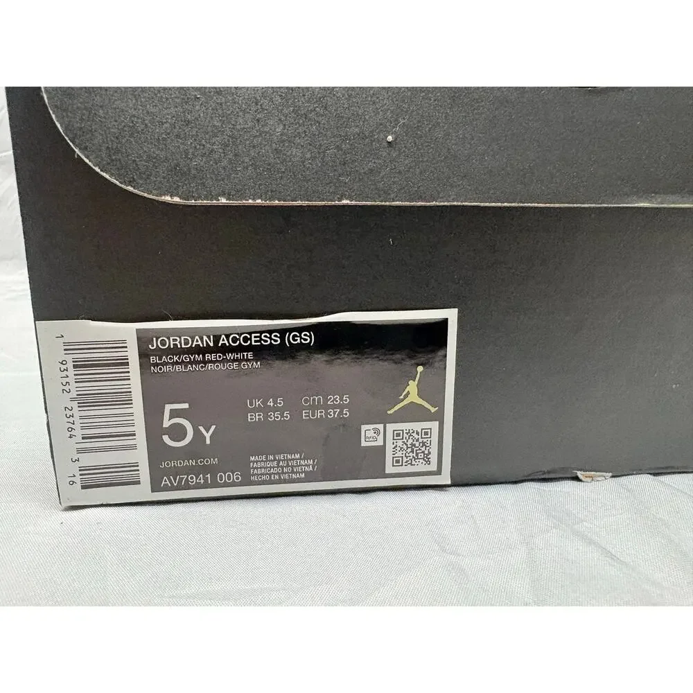 Jordan Access GS Black and Red Size 5 Youth New with Box